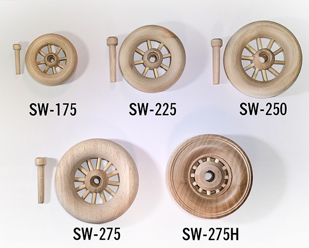 buy spoked wooden wagon wheels for wood models | Bear Woods Supply
